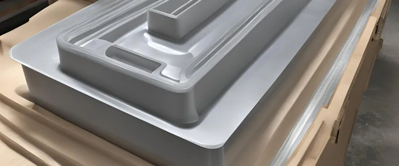 Grey vacuum formed plastic tray